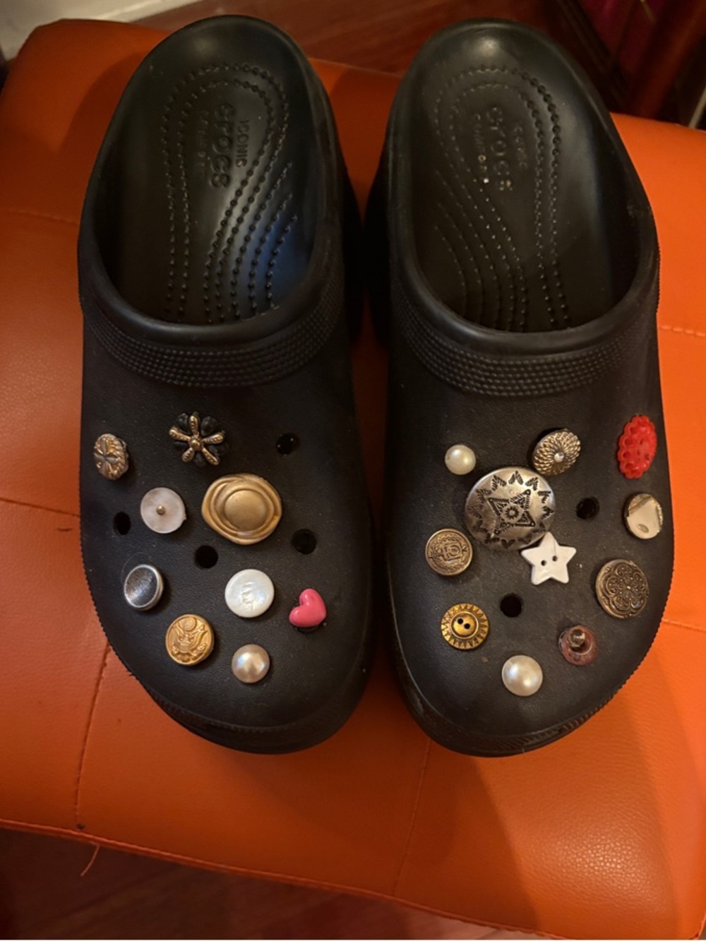 CROCS Black Siren Clogs with Mixed Decorative Jibbitz